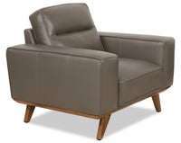 Kai Genuine Leather Chair – Grey