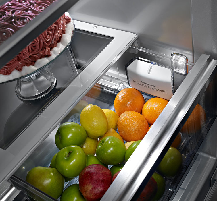 KitchenAid 42\" 24.2 Cu. Ft. Bottom-Mount Refrigerator - Stainless Steel - KBFN502ESS