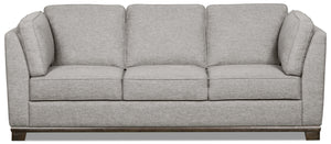 Oakdale Linen-Look Fabric Sofa - Light Grey