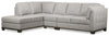 Oakdale 3-Piece Linen-Look Fabric Left-Facing Sectional - Light Grey