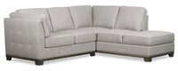 Oakdale 2-Piece Linen-Look Fabric Right-Facing Sectional - Light Grey 