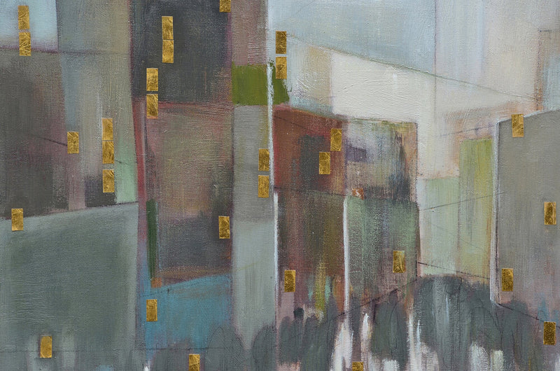 Framed Abstract City Canvas - 40” x 60” 