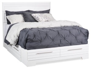 Olivia Full Platform Storage Bed - White