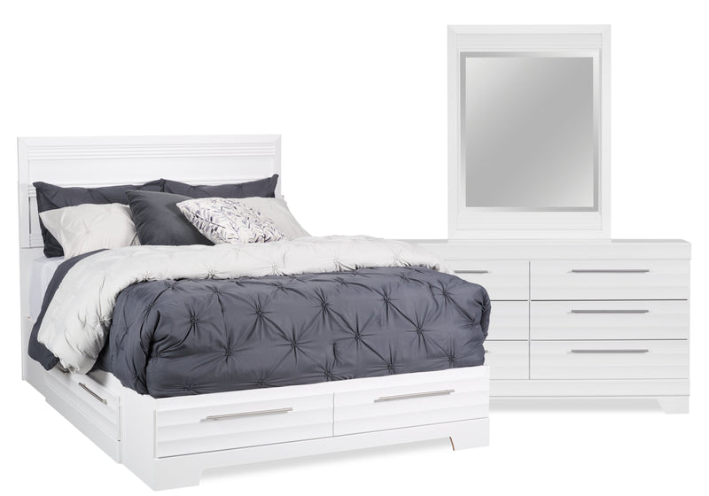 Olivia 5-Piece Queen Storage Bedroom Package - White