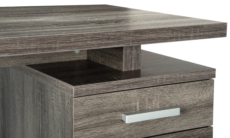 Oscar 47\" Reversible Office Desk with Storage - Grey