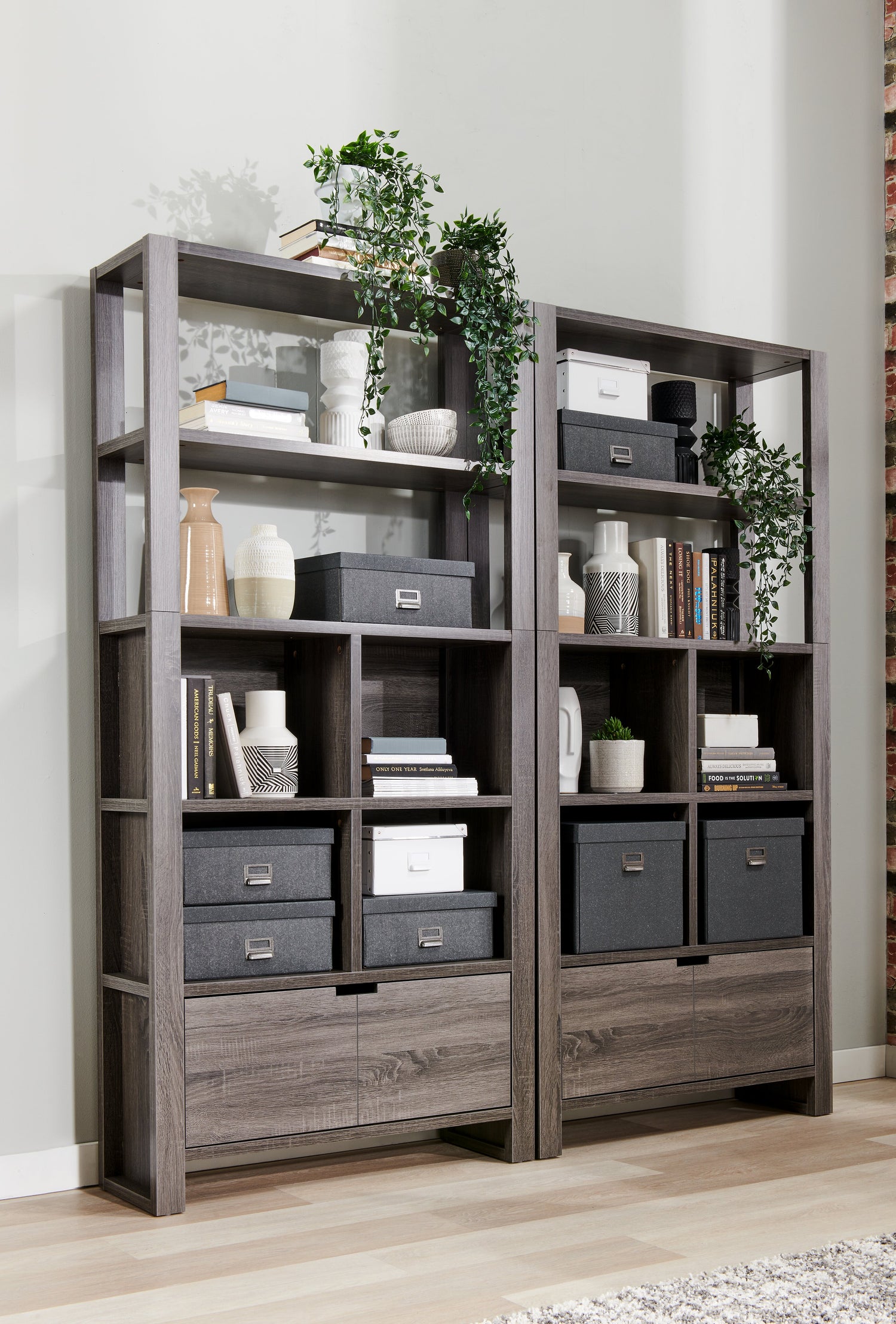 Modern grey bookshelf discount