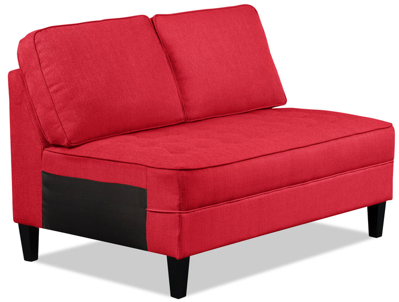 Paris Linen-Like Fabric Armless Loveseat – Cherry