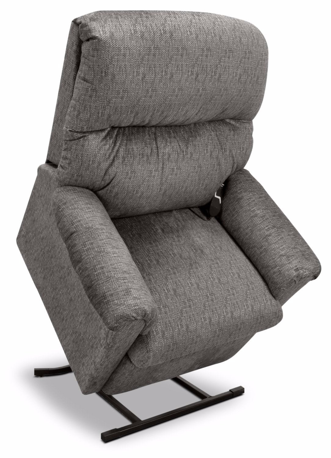 481 Textured Chenille 3 Position Power Lift Recliner Grey The
