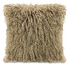 Mongolian Sheepskin Accent Pillow – Beige
