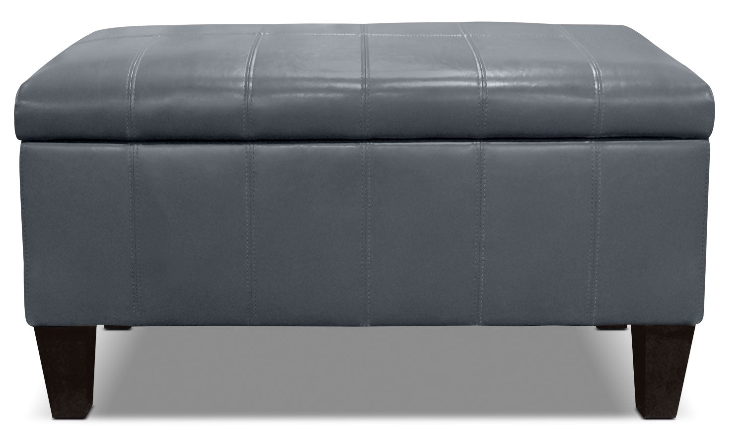 Jackson 40 Storage Ottoman Grey Faux Leather The Brick