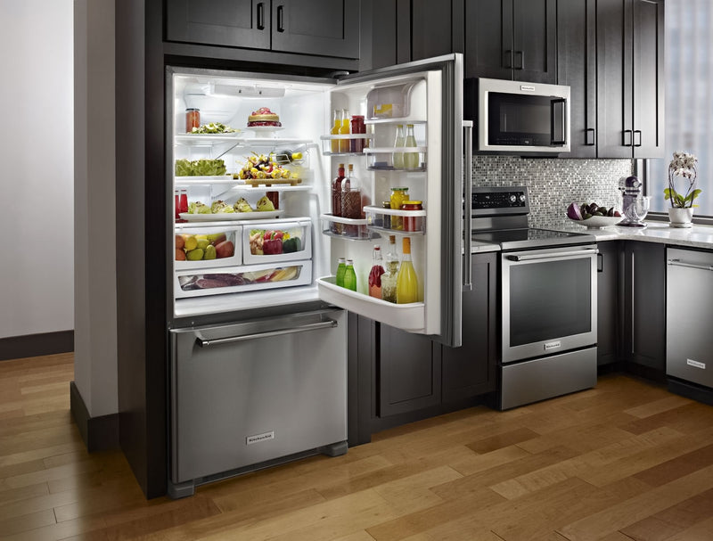 KitchenAid 19 Cu. Ft. Bottom-Mount Refrigerator – KRBR109ESS