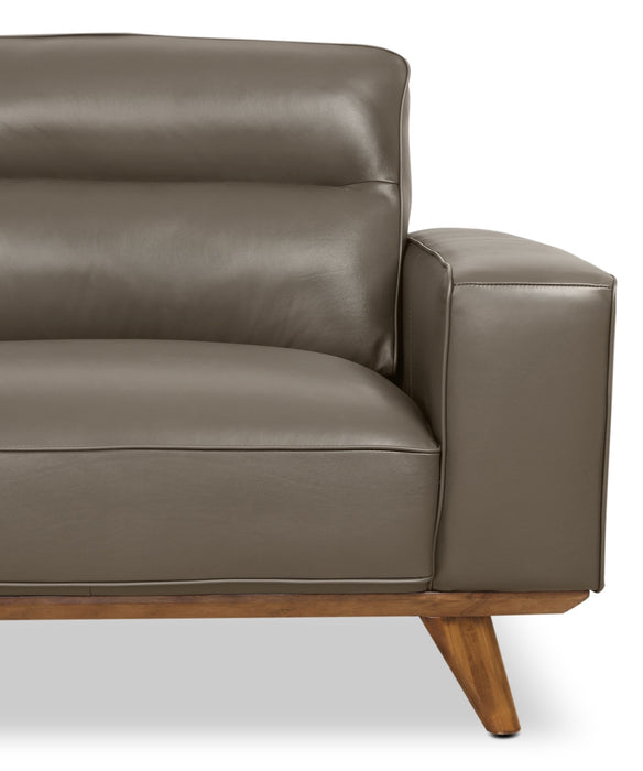 Kai Genuine Leather Chair – Grey