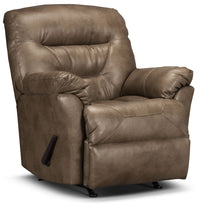 Recliner 4579 Leather-Look Fabric Rocker Recliner - Tobacco