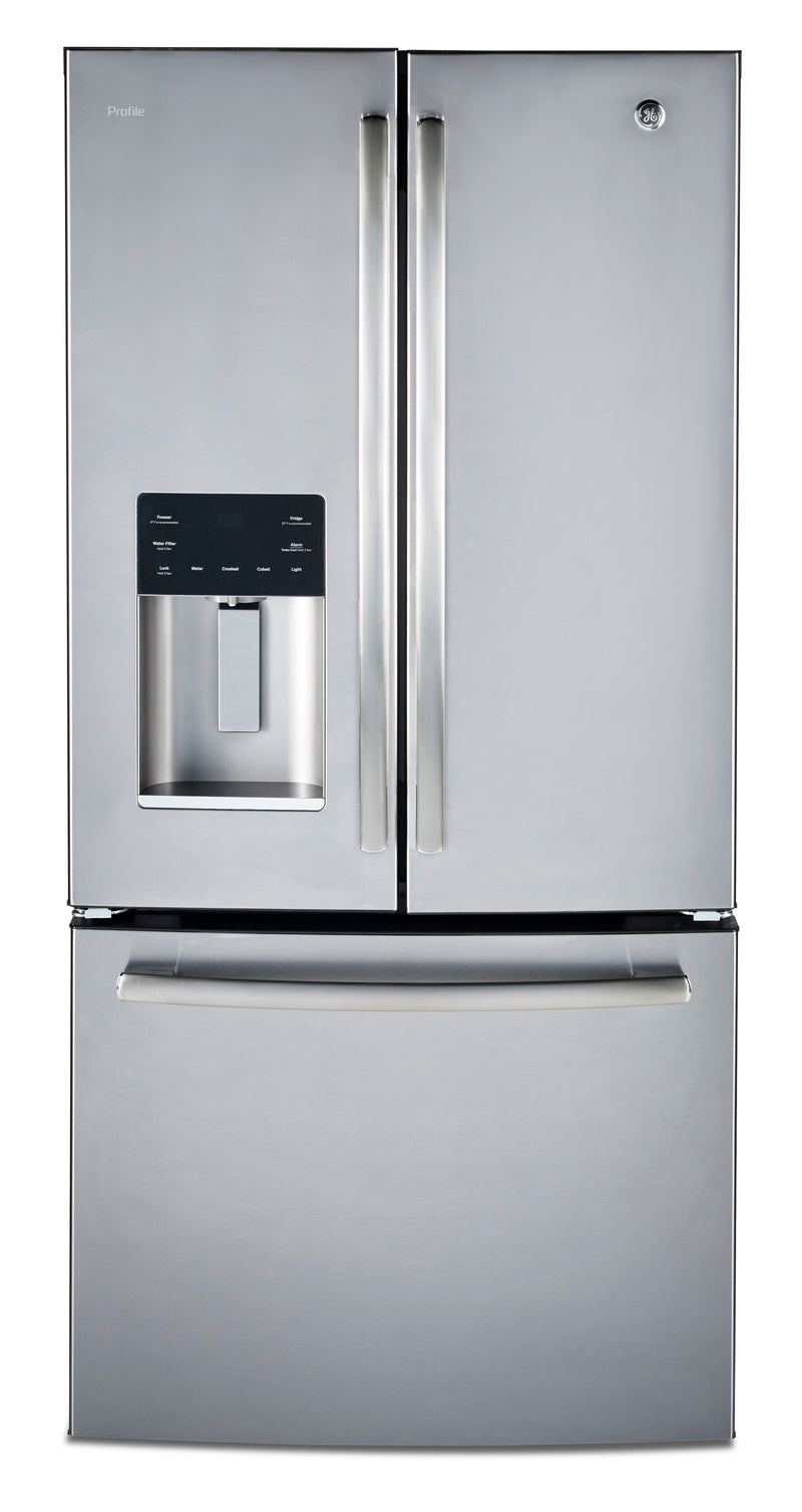 GE 23.8 Cu. Ft. French-Door Refrigerator with Space-Saving Icemaker – PFE24HSLKSS