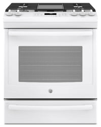 GE 5.6 Cu. Ft. Slide-In Convection Gas Range – JCGS760DELWW