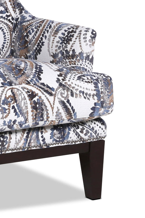 Haden 30\" Fabric Accent Chair Wood Base and Nailhead Trim - Paisley Multicolour