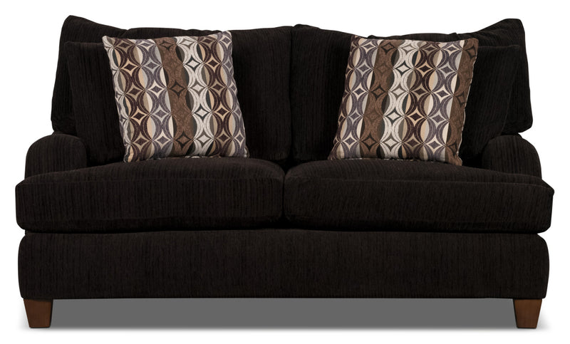 Putty Chenille Loveseat - Chocolate - Contemporary style Loveseat in Chocolate
