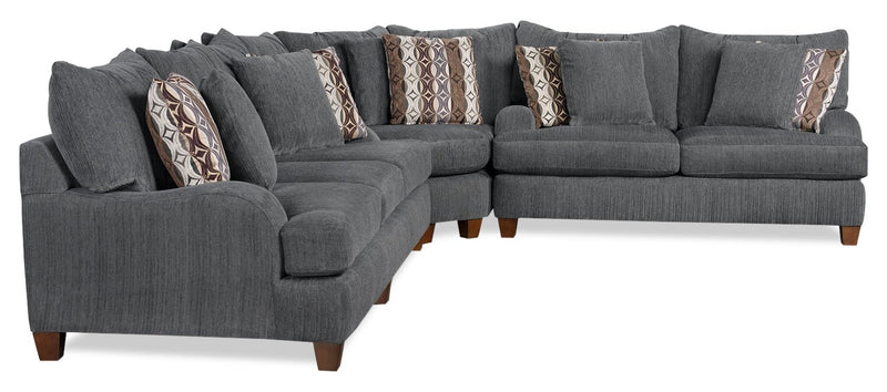 Putty 3 Piece Chenille Sectional Grey