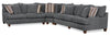 Putty 3-Piece Chenille Sectional - Grey