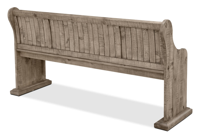 Keswick Dining Bench, Pine Wood, 67.75\"W - Dovetail Grey
