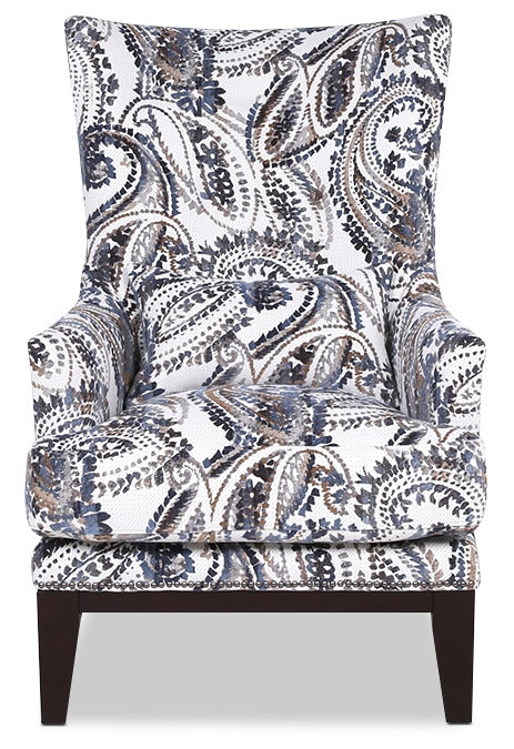 Haden 30\" Fabric Accent Chair Wood Base and Nailhead Trim - Paisley Multicolour