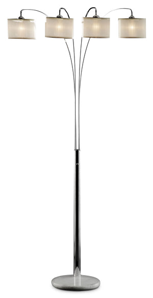 Chrome and Marble 4-Light Arc Floor Lamp