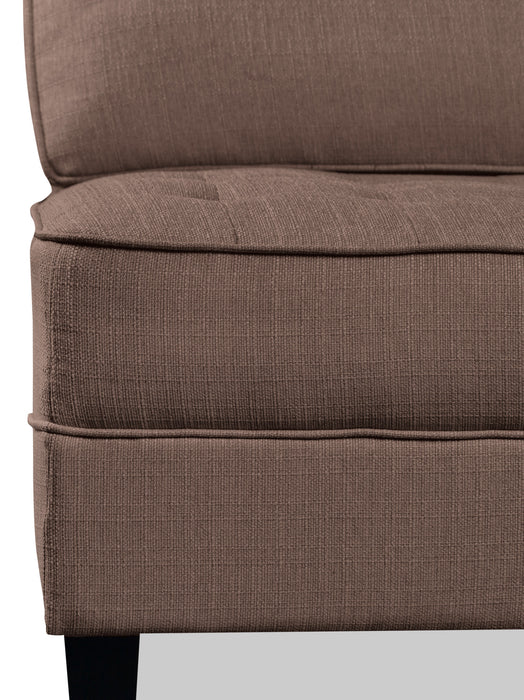 Paris Linen-Look Fabric Armless Loveseat – Chocolate