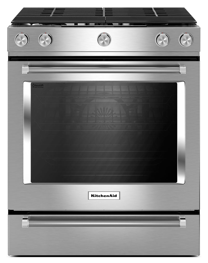 KitchenAid 5.8 Cu. Ft. Slide-In Convection Gas Range – Stainless Steel - Gas Range in Stainless Steel