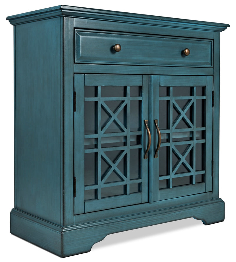 Marseille Accent Cabinet – Blue - Country style Accent Cabinet in Blue Acacia Solids and Veneers