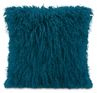 Mongolian Sheepskin Accent Pillow – Teal
