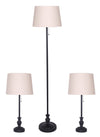 Quinn 3-Piece Floor and Two Table Lamps Set