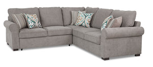 Randal 2-Piece Fabric Sectional with Left-Facing Sleeper Sofa - Grey | Sofa sectionnel Randal 2 pièces en tissu avec lit de gauche - gris | RANDG2SL