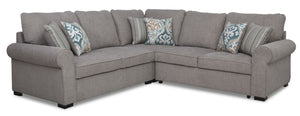 Randal 3-Piece Fabric Sectional with Right-Facing Sleeper - Grey | Sofa sectionnel Randal 3 pièces en tissu avec lit de droite - gris | RANDG3SR