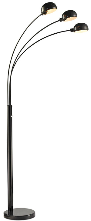 Black 3-Light Arc Floor Lamp