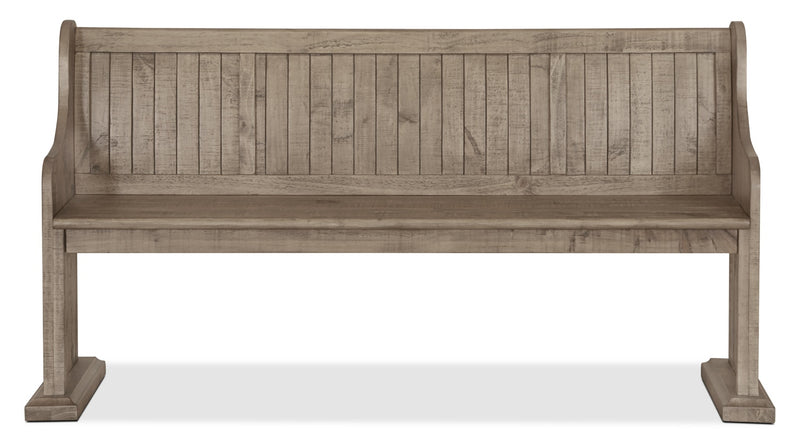 Keswick Dining Bench, Pine Wood, 67.75\"W - Dovetail Grey