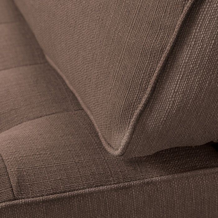Paris Linen-Look Fabric Armless Loveseat – Chocolate