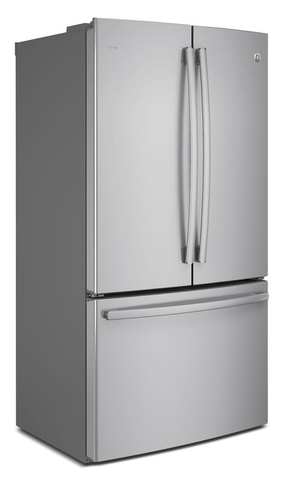 GE 23.1 Cu. Ft. French-Door Refrigerator with Internal Water Dispenser – PWE23KSKSS