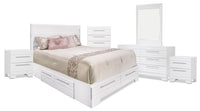 Olivia 8-Piece Full Storage Bedroom Package – White