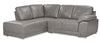 Rocklin 2-Piece Leather-Look Fabric Left-Facing Sectional - Grey
