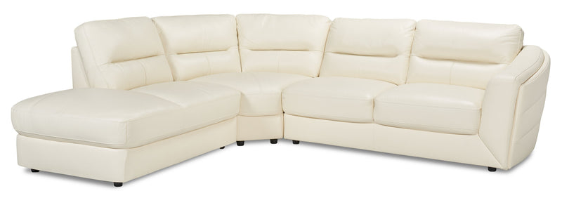 Romeo 3-Piece Genuine Leather Left-Facing Sectional - Beige 