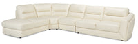 Romeo 4-Piece Genuine Leather Left-Facing Sectional - Beige 
