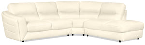 Romeo 3-Piece Genuine Leather Right-Facing Sectional - Beige