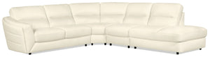 Romeo 4-Piece Genuine Leather Right-Facing Sectional - Beige