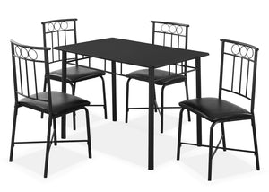 Monarch 5-Piece Bistro Dining Package – Black