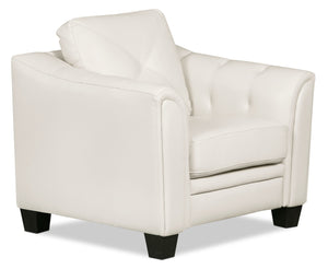 Andi Leather-Look Fabric Chair - Beige|Fauteuil Andi en tissu d'apparence cuir - beige|ANDIBGCH