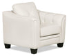 Andi 40\" Leather-Look Fabric Sofa with Button Tufting - Beige