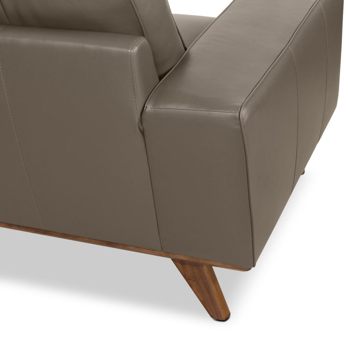 Kai Genuine Leather Chair – Grey