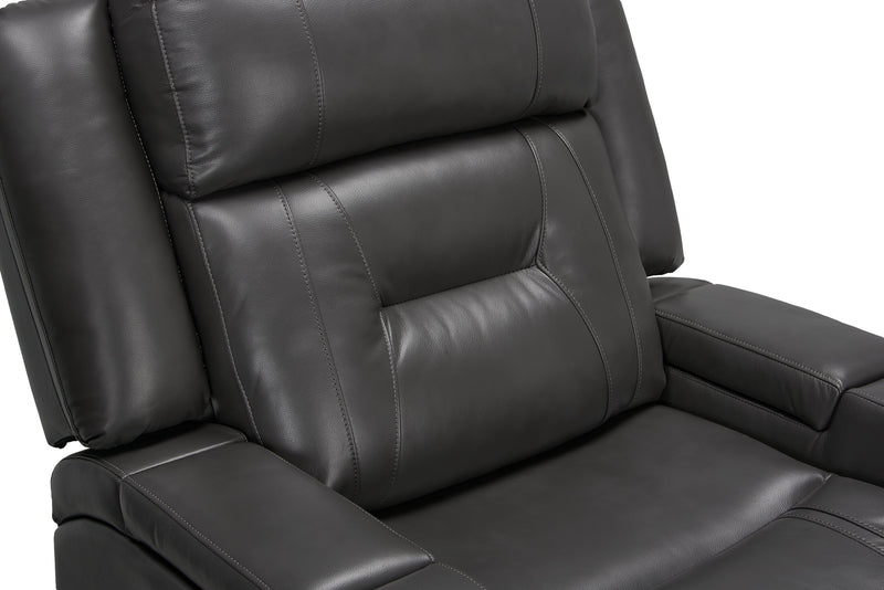 Ryker 36.8\" Faux Leather Reclining Chair with Storage Arms - Grey