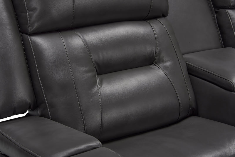 Ryker 72.24\" Faux Leather Reclining Loveseat with Storage Console - Grey