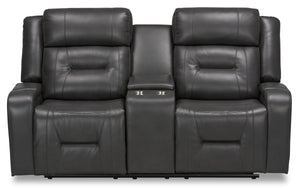 Ryker Leath-Aire Reclining Loveseat - Grey | Causeuse inclinable Ryker en tissu Leath-Aire - grise | RYKEGYRL